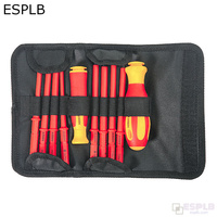 ESPLB 10 in 1 500V Insulated Screwdriver Set with Interchangeable Blades Strong Magnetic and Storage Pouch