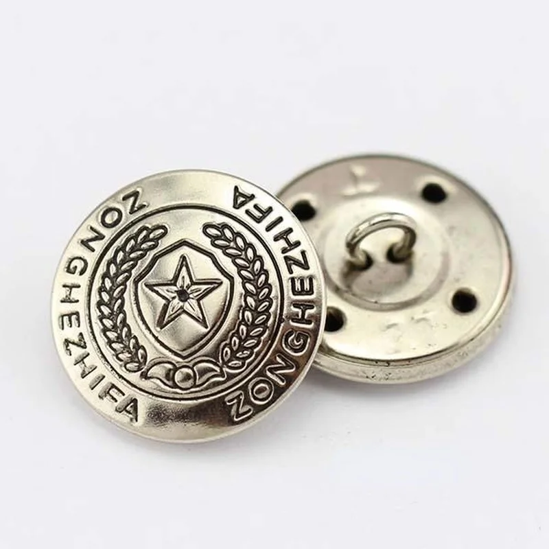 New High Quality 15mm/22mm Five-pointed Star Pattern Metal Copper Button Shirt Jacket Decorative Buttons 10/pack