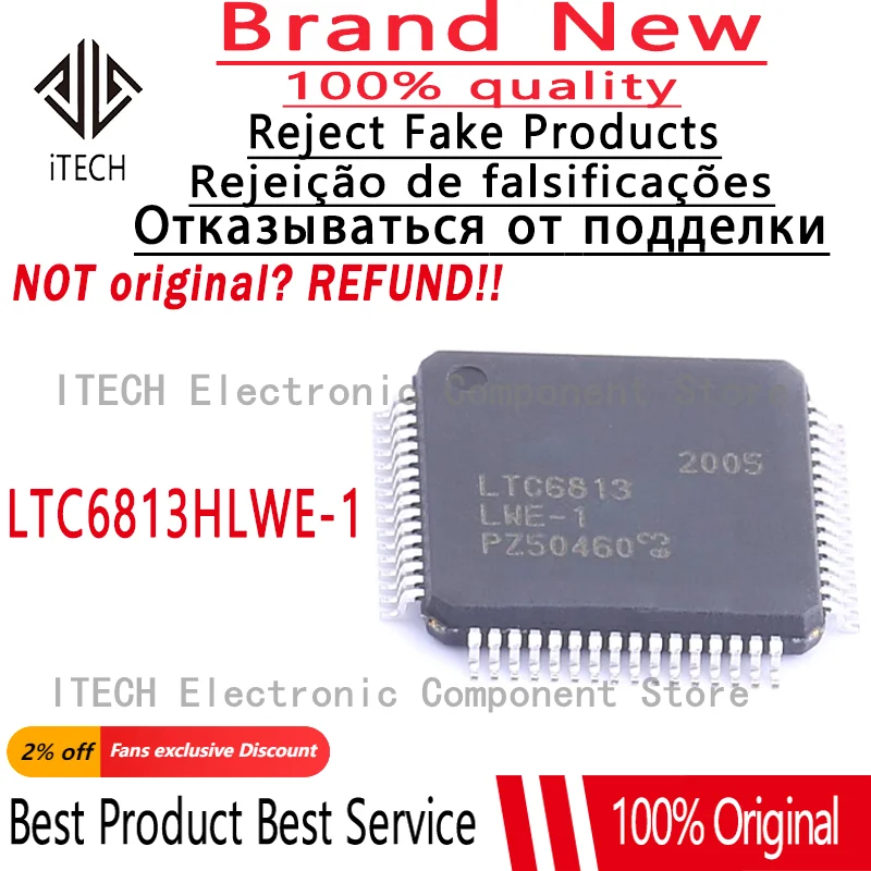 

5pcs/lot Original LTC6813HLWE-1#3zztrpbf LTC6813HLWE-1#3ZZ LTC6813 LQFP64 Battery Management Chipset 100% New and Genuine