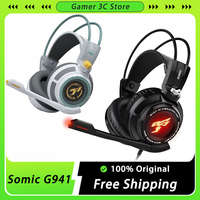 Somic G941 Wired Headphones Gamer Headphone Denoise Gaming Headphone Low Delay With MicroPhone HeadSets 7.1 Stereo Sound HeadSet