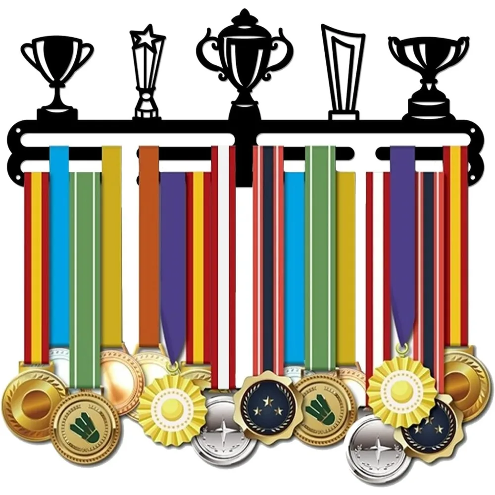 Sports Medal Hanger Display Trophy Decorated Medal Holder Rack for Awards Ribbons Personalized Sports RibbonMedals for Kids kit