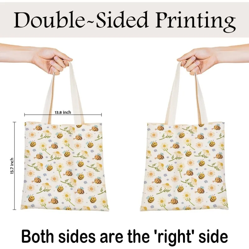 Animal Canvas Tote Bag Cute Reusable Shoulder Bags for Shopping Travel Gifts for Animal Enthusiasts Fashion Women's Handbag