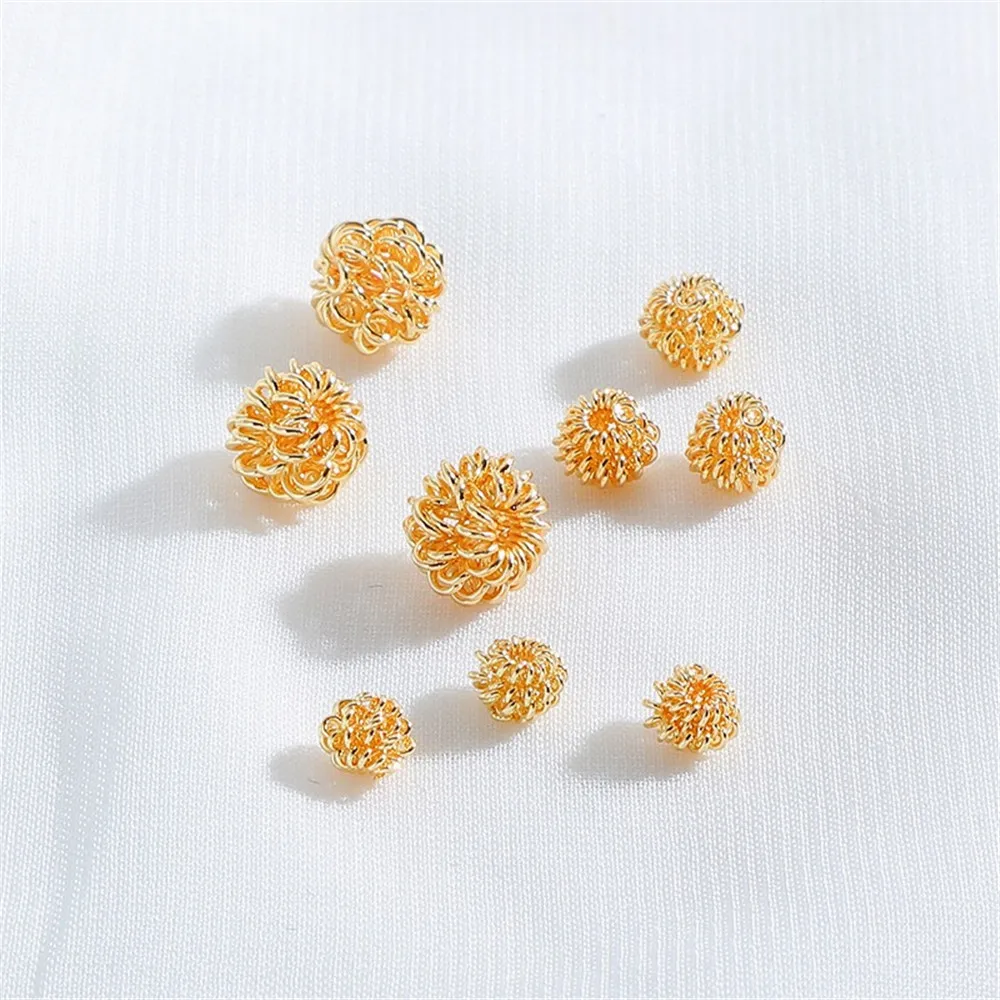 

14K Gold Colored Circular Wrapped Spring Ball DIY Handmade Jewelry Accessories Bracelet Necklace Bead Separation Material