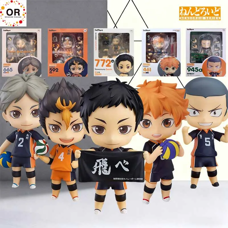 KIT de modelo Original GSC NENDOROID 592 Yu Nishinoya 461 Shoyo Hinata 665 Koshi Sugawara Anime modelo de acción juguete para niño caja de espuma