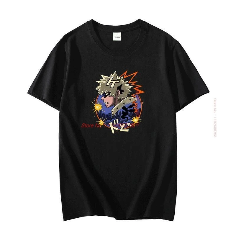 Cool Boku No Hero Academia Explosive Quirk t shirt for men short sleeve t-shirts Cotton T shirt Summer Harajuku Men's clothing