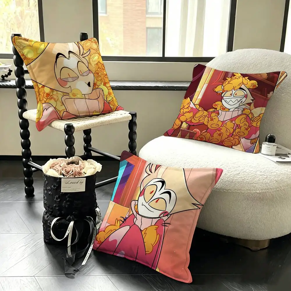 H-Hazbin Hotel Lucifer  Various Sizes Square Pillow Case For Car Home Bedchamber Decor