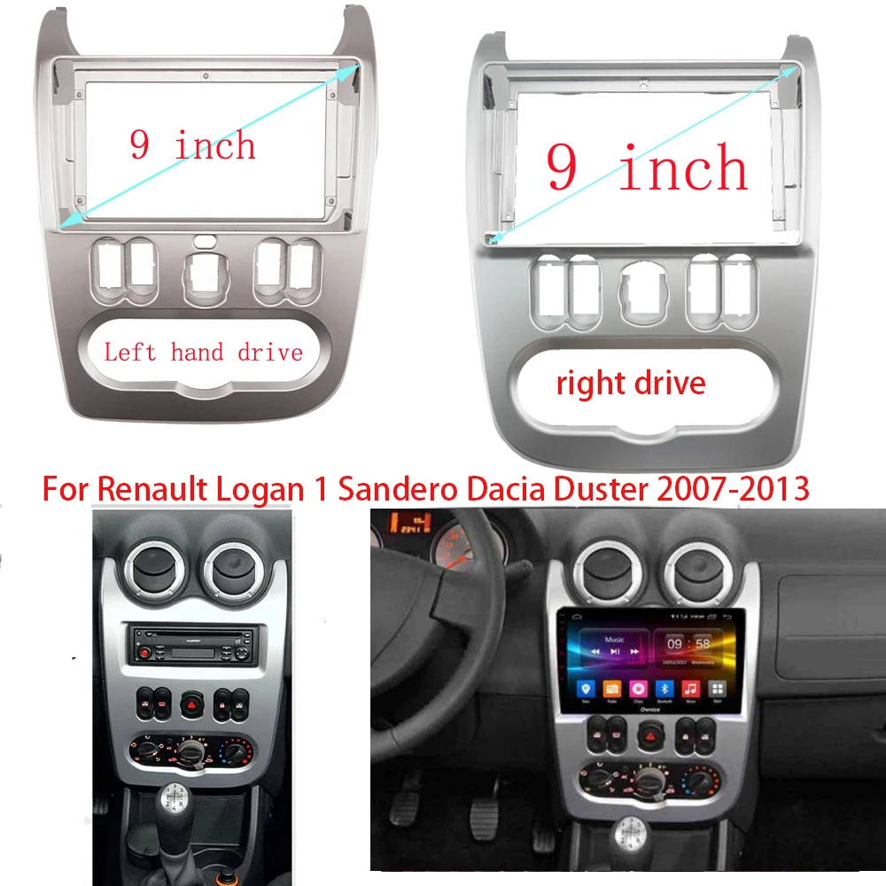 

9 Inch Car Frame Fascia Panel Adapter Canbus Box Decoder For Renault Logan 1 Sandero Dacia Duster 2007-2013