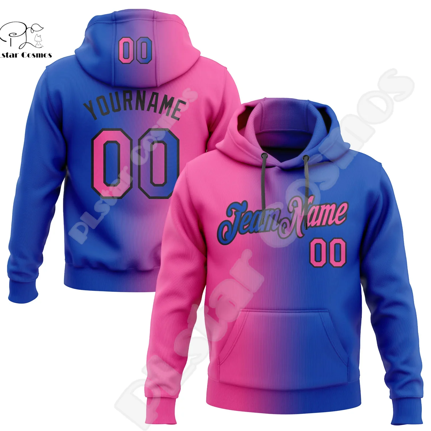 Benutzer definierte Name Logo Farbverlauf Graffiti bunte Polyester Trainings anzug Pullover 3dprint Harajuku lässig Retro Vintage Hoodies Jacke 12