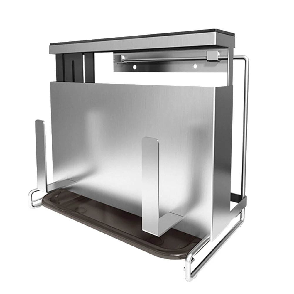 

Stainless Steel Knives Rack Chopsticks Holder Multi Functional Chopping Board Pot Cover Kitchen Storage Solution