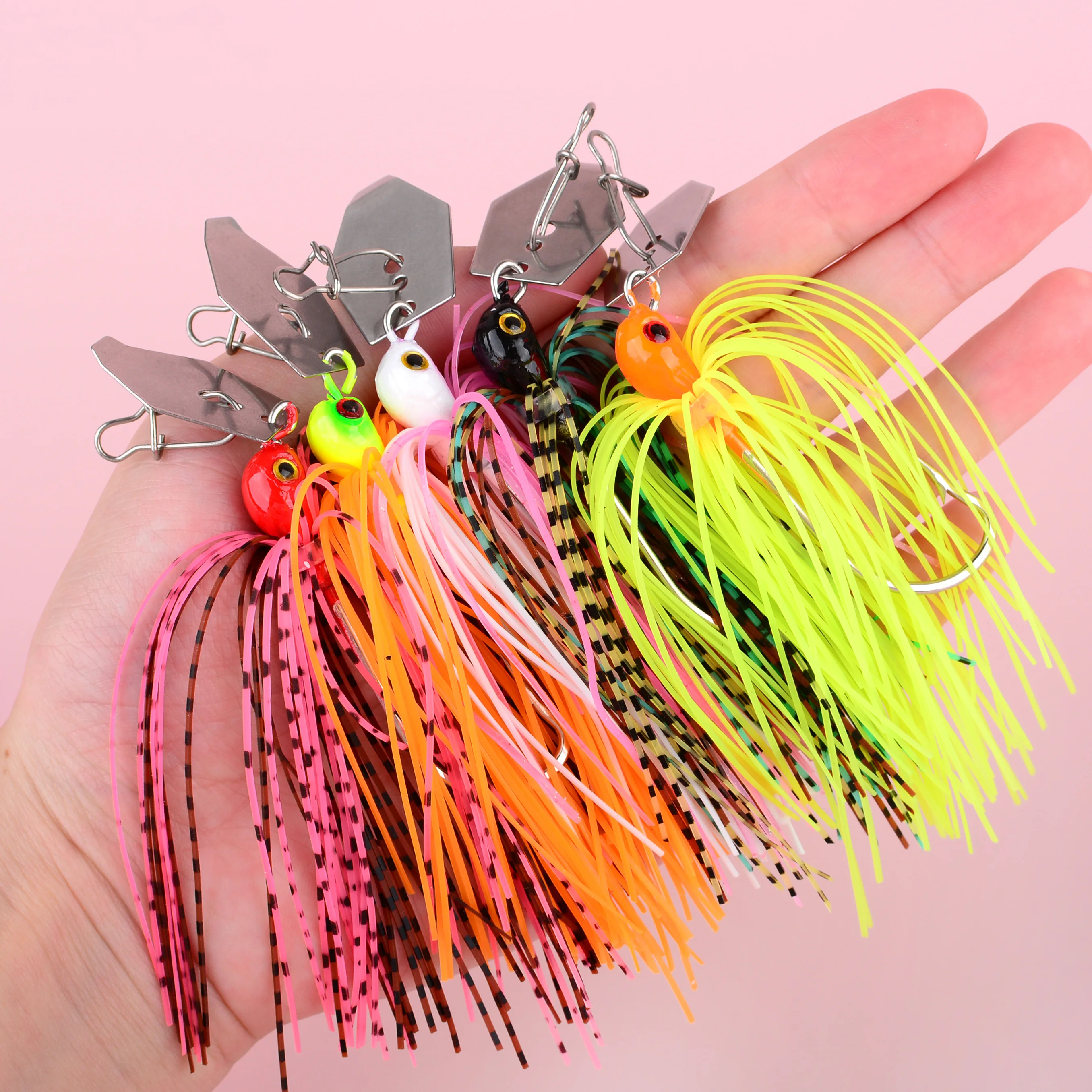 5 pz Spinner Richiamo Buzzbait Weedless Jighead Bass Jig Esca Richiamo di Pesca Wobblers per Bass Accessori Per la Pesca