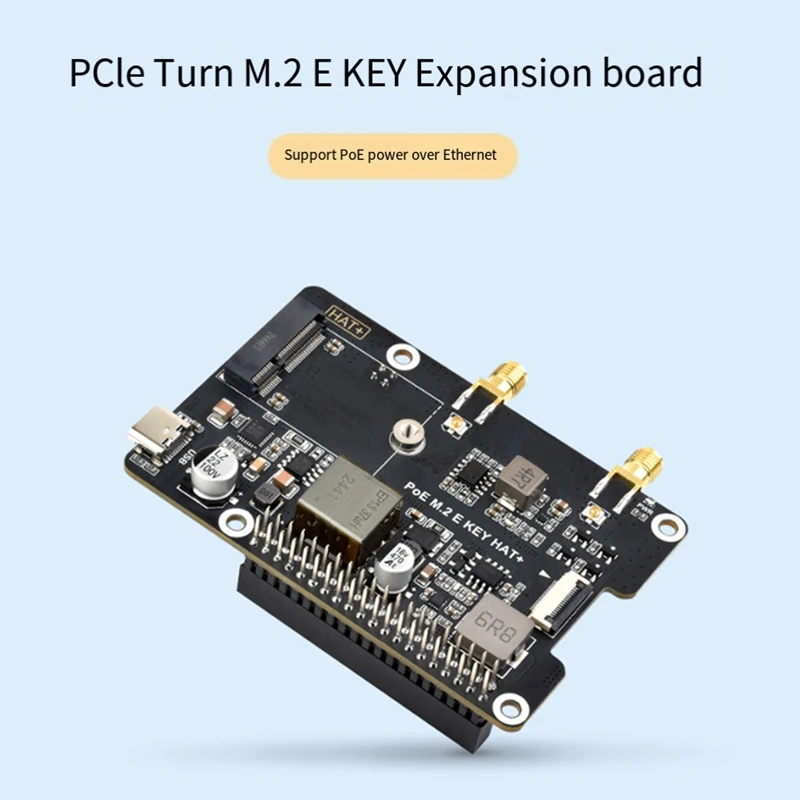 Top Deals Pcie To M.2E KEY Adapter With Poe Function For Raspberry Pi 5,Compatible With NGFF(M.2E Key)Wireless NIC