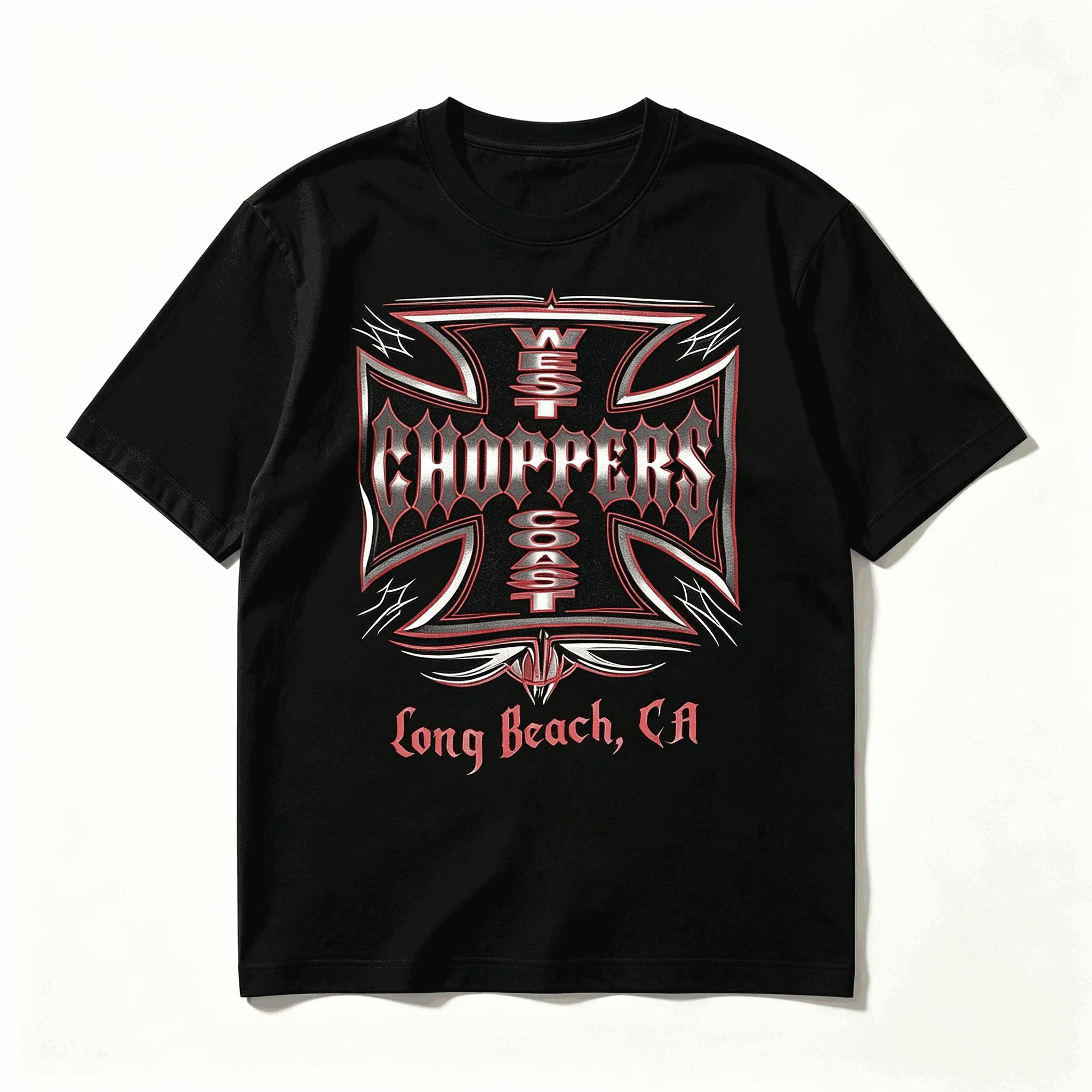 West Coast Choppers Cotton Streetwear Fashion Oversized Unisex Print Short Sleeve Loose Casual Short Sleeves Classic Comfortable