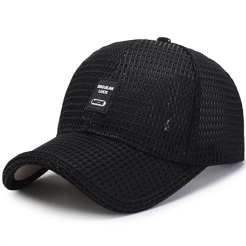 Top Level Summer Baseball Hat For Men Breathable Mesh Trucker Cap Fashion Curved Visor Casquette Homme Casual Women Sun Caps