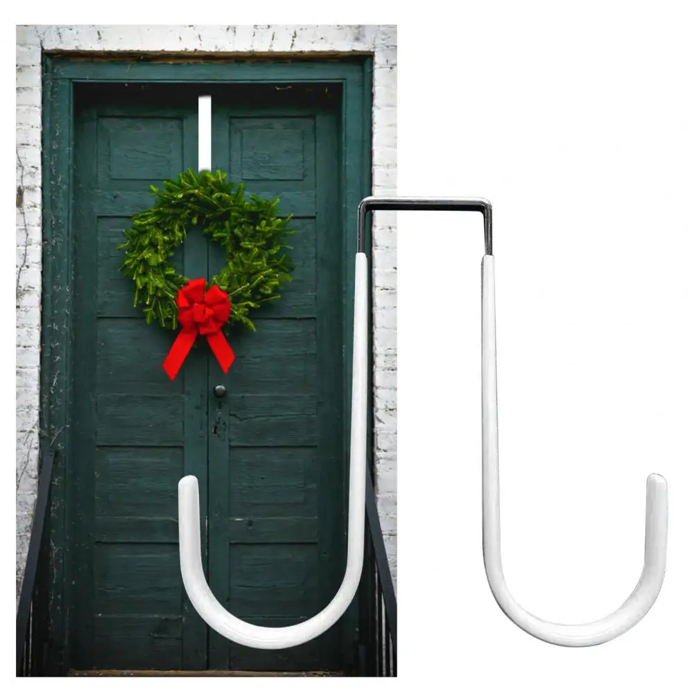 Christmas Wreath Hook Holds 2 Wreaths Front Door Hanger No Punching Steel Over The Door Back Door Hook Towel Key Bag Holder