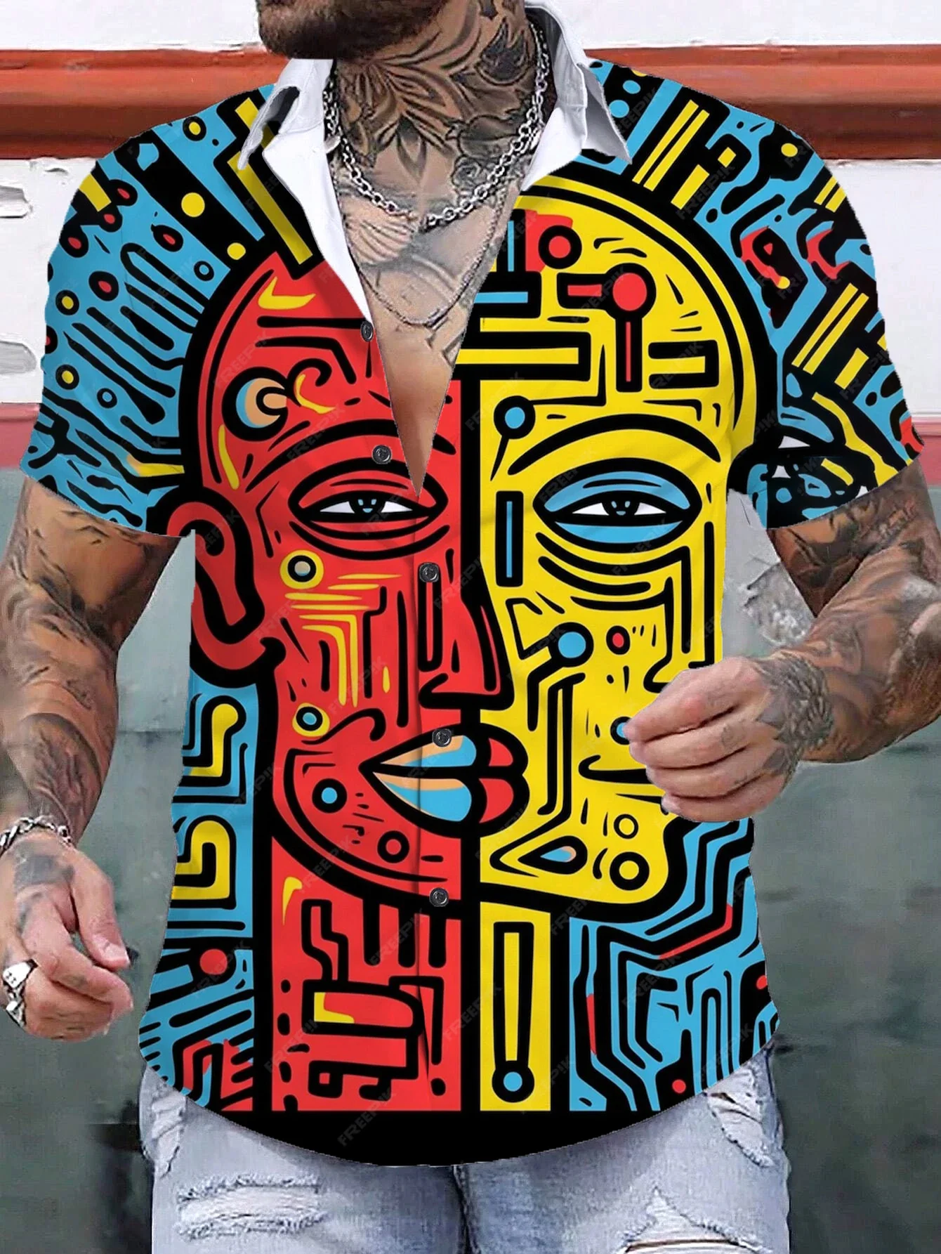 Chemises à manches courtes pour hommes, impression graphique 3D, art Tiki, chemises simples, chemise hawaïenne décontractée, Y Streetwear, été, 2024