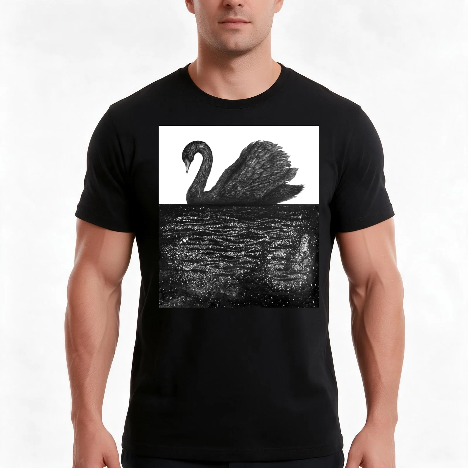 The Other Side: Black Swan T-Shirt, Summer Casual Cotton Tee, Oversized Streetwear Tops, Vintage Graphic Print, Unisex Men Women