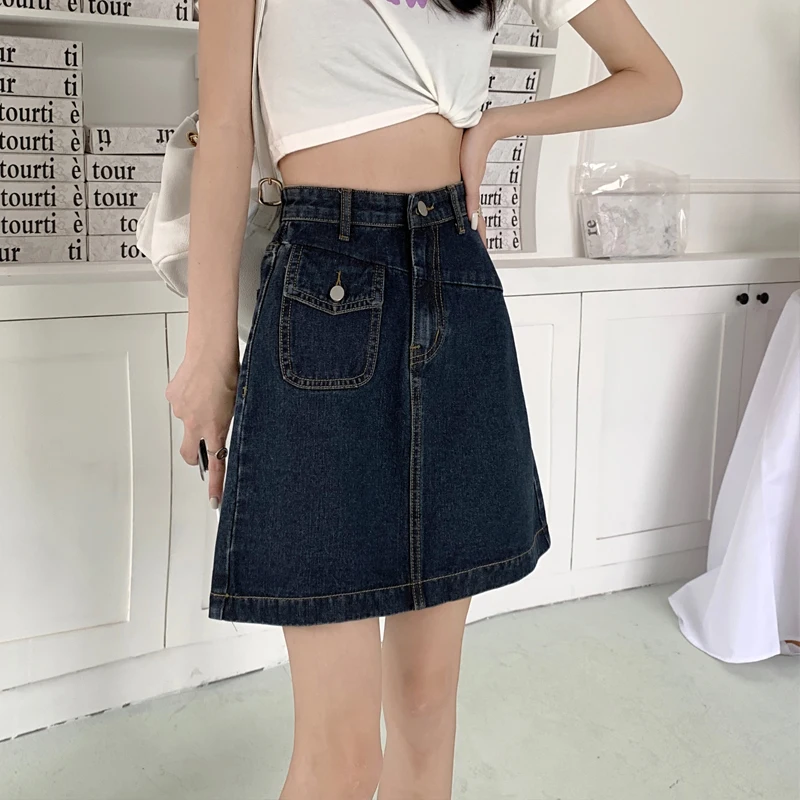 ハイウエストデニムスカート レディース 夏デザインセンセーション スモールエンススカート 2025新作 ラップアラウンドAラインスカート