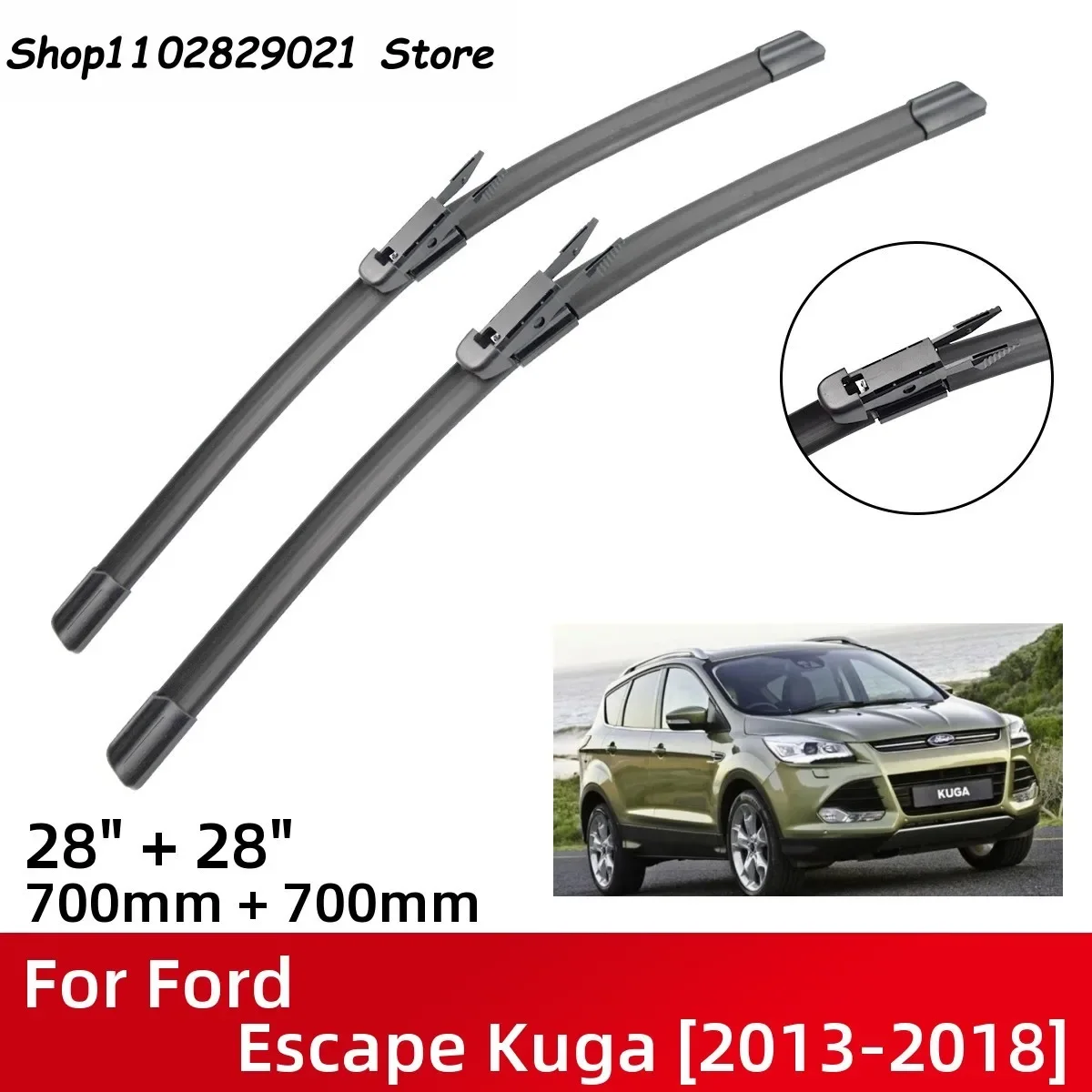 Front Wiper Blades For Ford Escape Kuga 2013-2018 Windshield Windscreen Window 28\