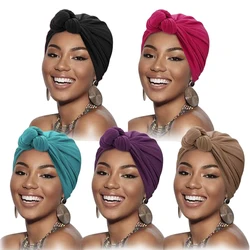 Knotted Headwraps for Women African Turban Pre-Knotted Beanie Headwraps Hair Covers