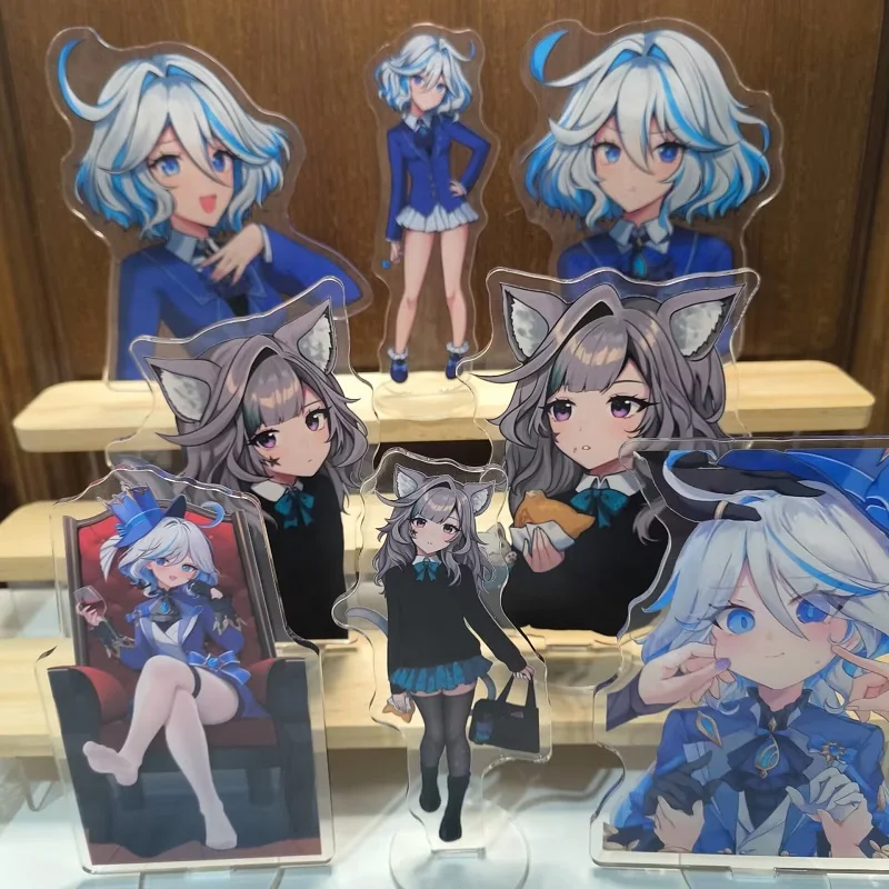 Anime Impact Furina Focalors Cosplay Home Decorations Acrylic Action Figure Lynette Stand Sign Room Decor Fans Collection Toy