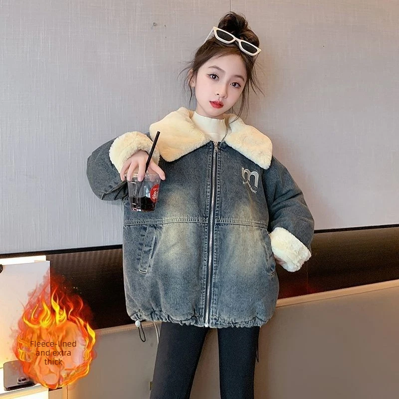 

Модная джинсовая куртка для девочек-подростков — утепленная флисом, стильная, модная повседневная зимняя одежда для шикарного зимнего образа девочек