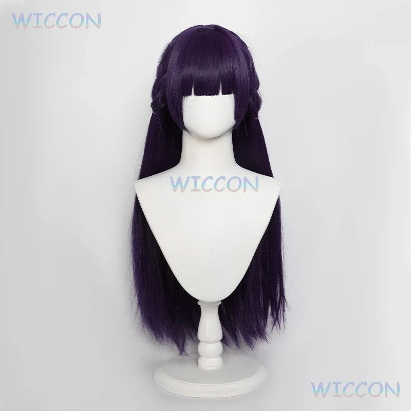 CosplayMiyo Saimori Cosplay Wig Anime My Happy Marriage  With Hairpins 80cm Purple Long Woven Hair Women Girls Halloween Party R
