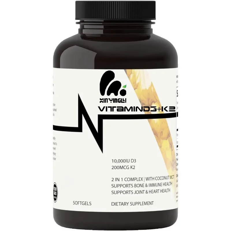 

Vitamin D3+K2 capsules contain virgin coconut MCT oil - bone and immune health support