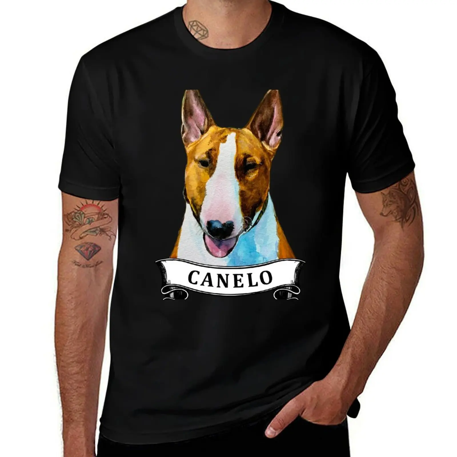 Canelo Bull Terrier T-Shirt Simple Line Art Print Tee T-Shirt