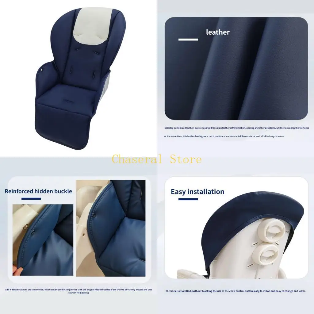 

E7CE Мягкая безопасная подушка для стула для малышей Водонепроницаемая легкая чистка Нескользящая основа Акцент