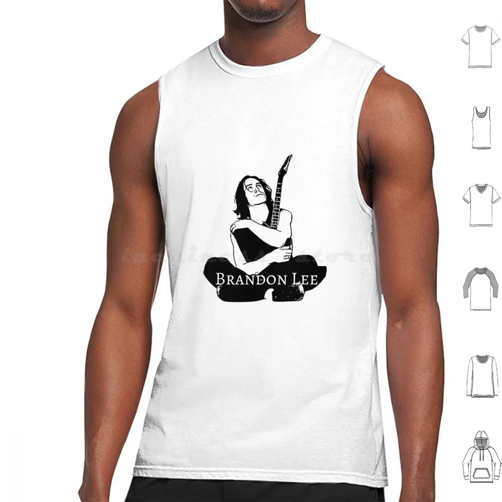 Brandon Lee The Crow 1994 Actor Camisetas sin mangas de algodón estampado Brandon Lee The Crow Eric Draven 1994 Goth Line Art No puedo lluvia todos