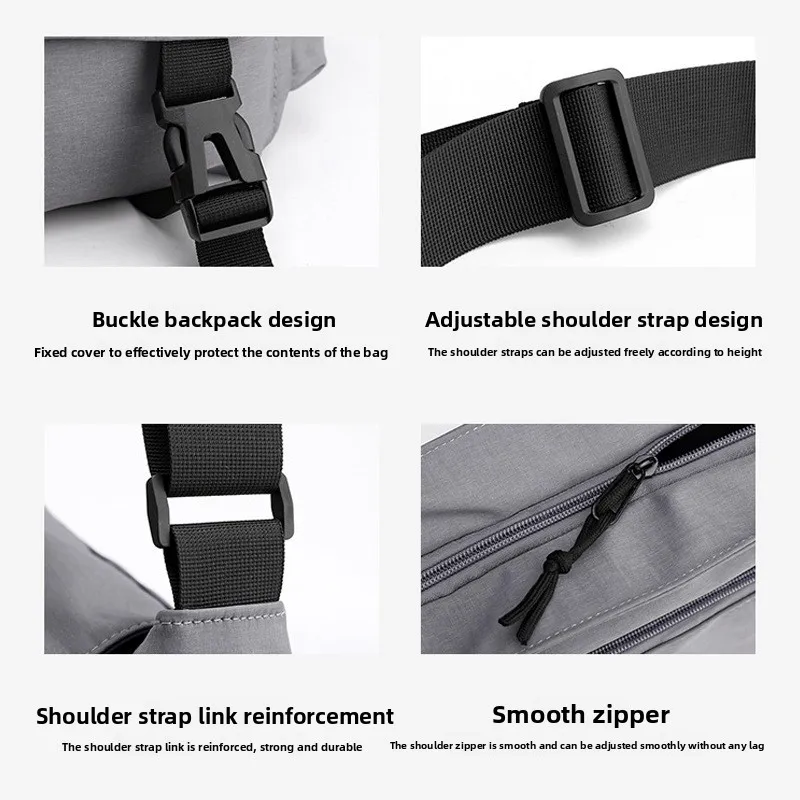 New Men's Crossbody Bag, Casual Large-capacity Single-shoulder Motorcycle Bag, Lightweight and Multi-functional Crossbody Bag