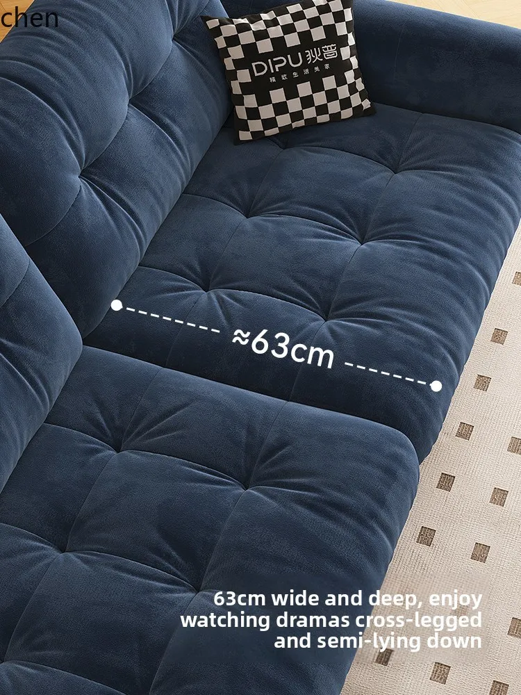 a2 Nebula Fabric Sofa Retro Living Room Small Apartment Cat Scratching Fabric Straight Row Sofa Minimalist
