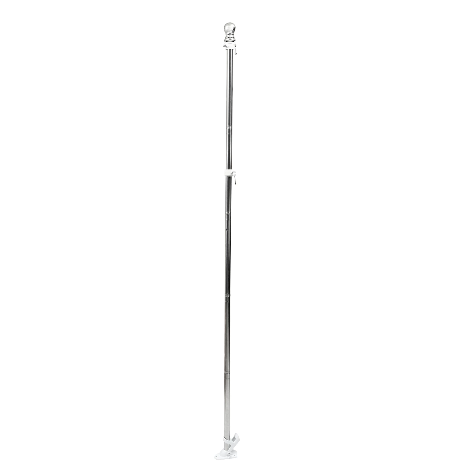 

6pcs Stainless Steel Flag Pole Kit 1.8M Outdoor Garden Flagpole Rustproof Metal Stand White Bracket Easy Install Disassemble