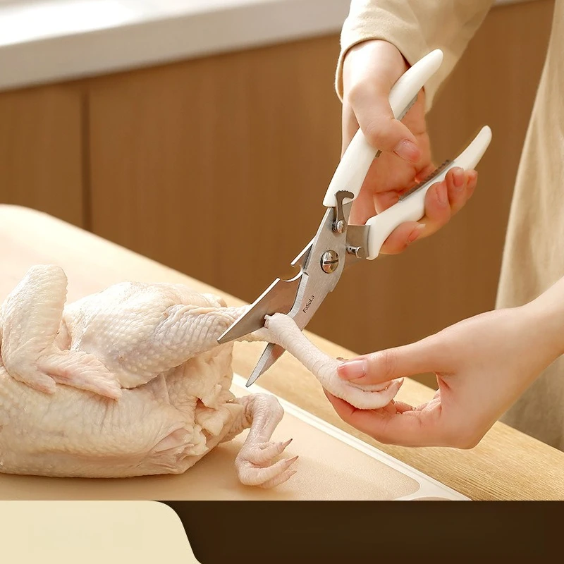 Stainless Steel Kitchen Scissors Heavy Duty Poultry Bone Shears for Chicken Duck Goose Multi Purpose Home Use