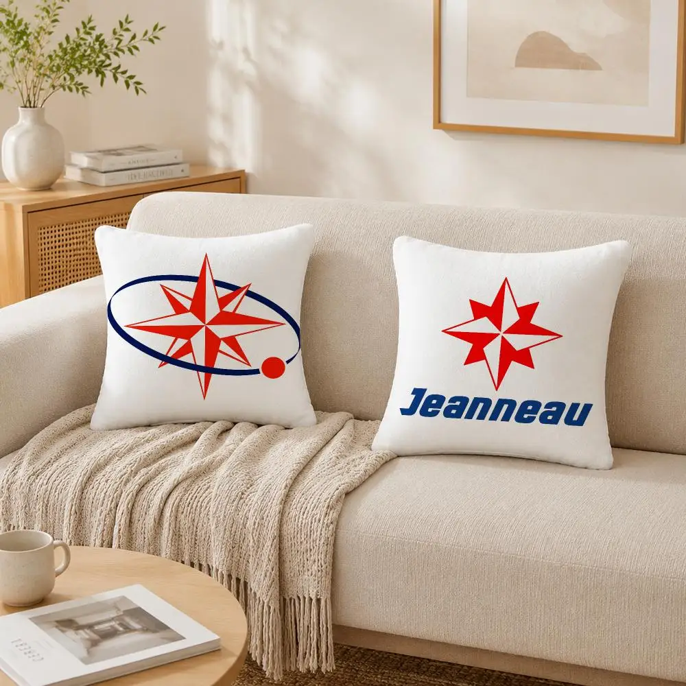 Fashion Logo J-JEANNEAU Cushion Cover Plush Decorative Pillow Case With Hidden Zipper Cutecore Room Decor For Home
