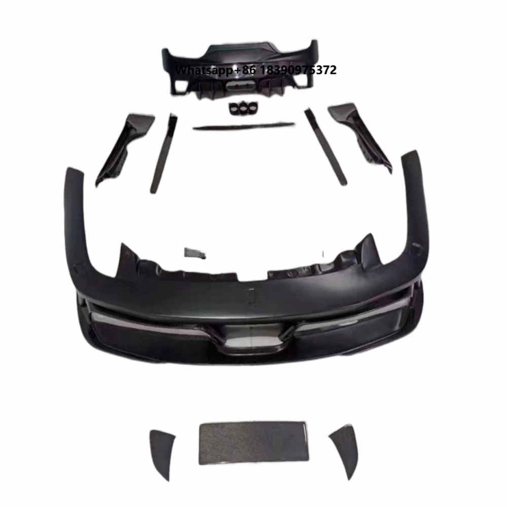 New products carbon fiber mix fiberglass vors style front rear bumper spoilers engine hood exterior side skirts body kit