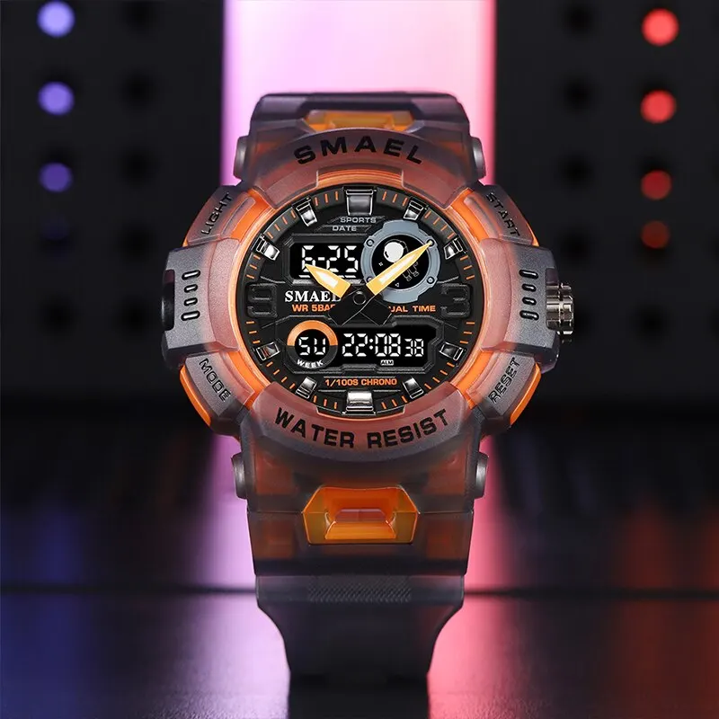 SMAEL Sport Watches Digital Watch LED 50m Waterproof Military Wristwatch Male Clocks 8063 Mens Watches Stopwatches Alarm Clock