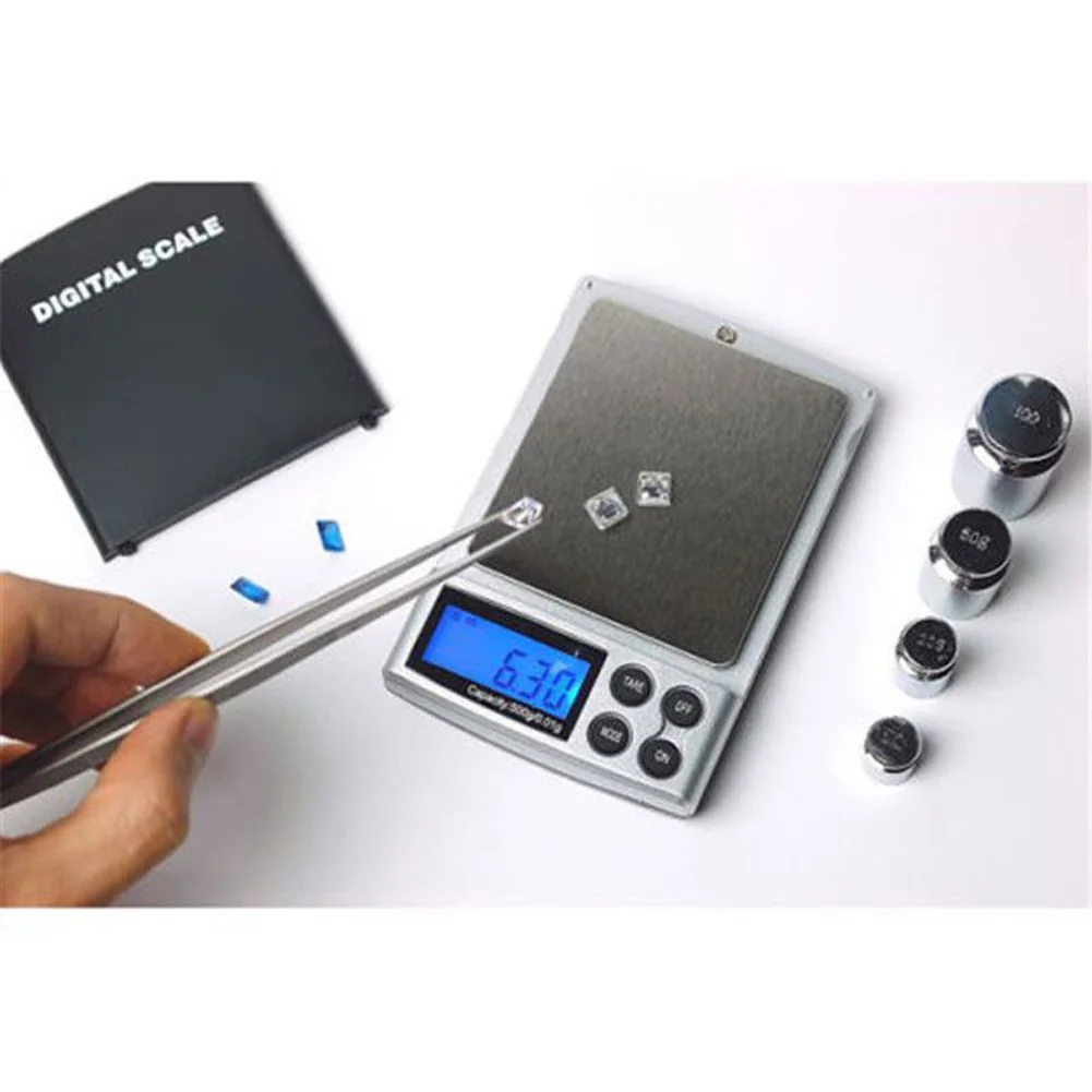 500gx0.01g Mini Digital Pocket Scales LCD Display Gold Silver Jewelry Scale for Jewelry/Gemstones/Precious Metals/Coins