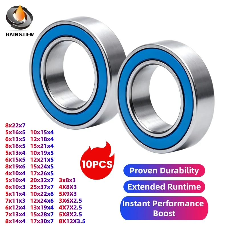 10Pcs 6801RS 12x21x5mm Bearing ABEC-7 Thin Section Deep Groove Ball Bearings 686 688 6800 6802 6803 6804 6805 RS 2RS