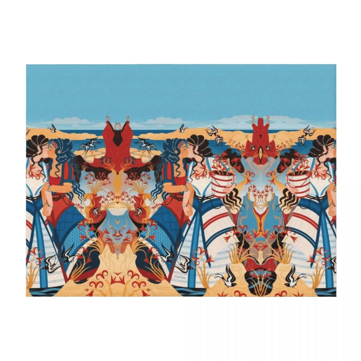 

The Lovers of Akrotiri - SFW Throw Blanket Soft Beds Beautifuls Tourist manga Blankets