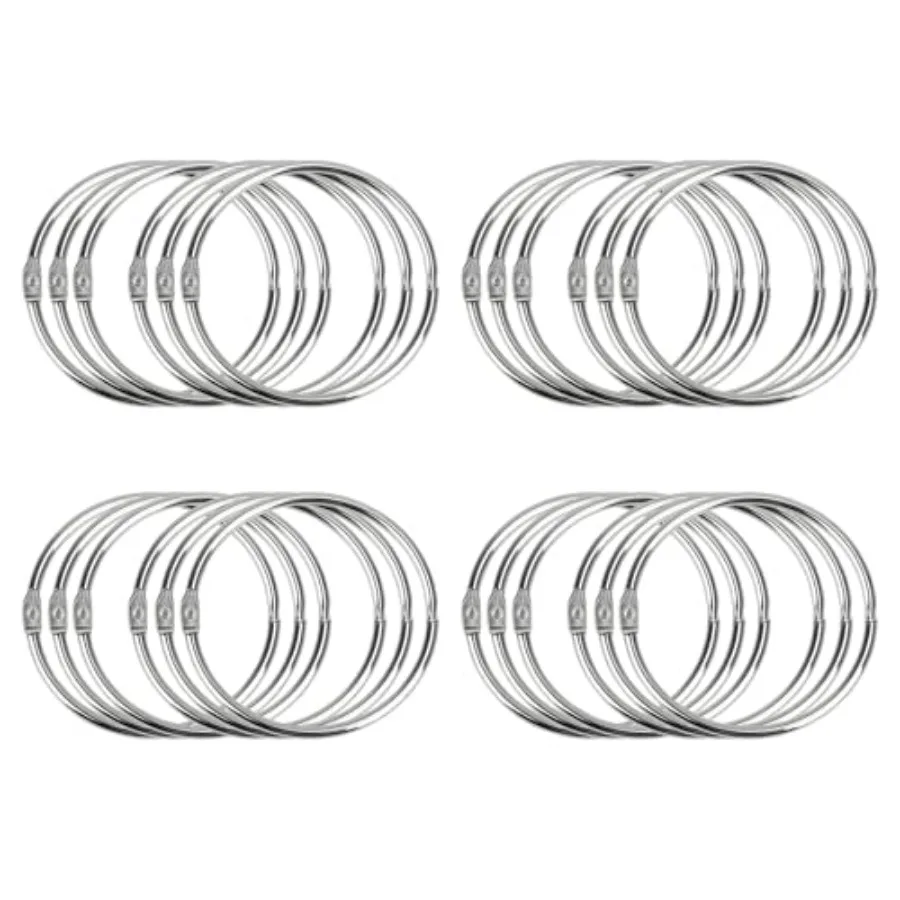 

4 Pack Loose Leaf Binder Rings Smooth Steel Book Rings for Index Cards Flash Cards Receipts Memos Photos and Files Heavy Duty O