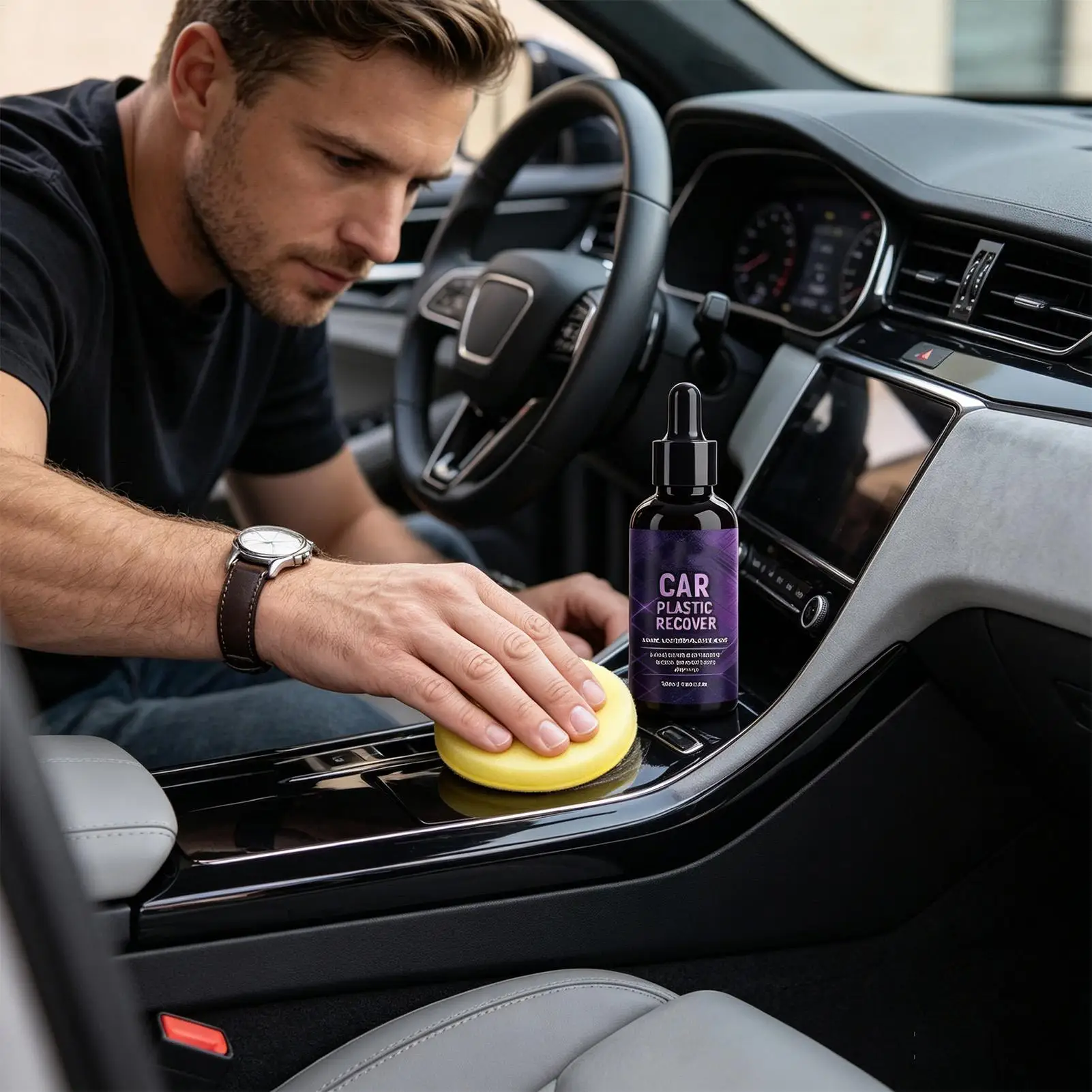 Car Interior Cleaner Agent Ceiling Cleaner Leather Flannel Woven Fabric Water Free Multipurpose Auto Dash Cleaning Tool