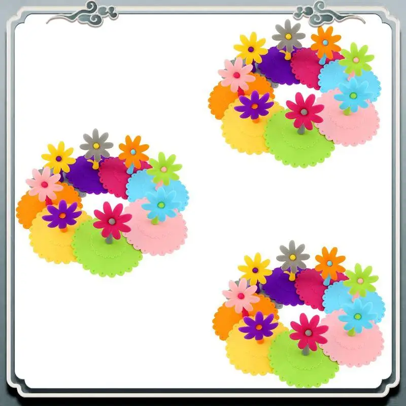 

AC76-24 шт. силиконовые крышки для стаканов, противопыльные стеклянные крышки для напитков, кофе, чая, крышки, многоразовые крышки для кружек, герметичные уплотнительные крышки для крышек