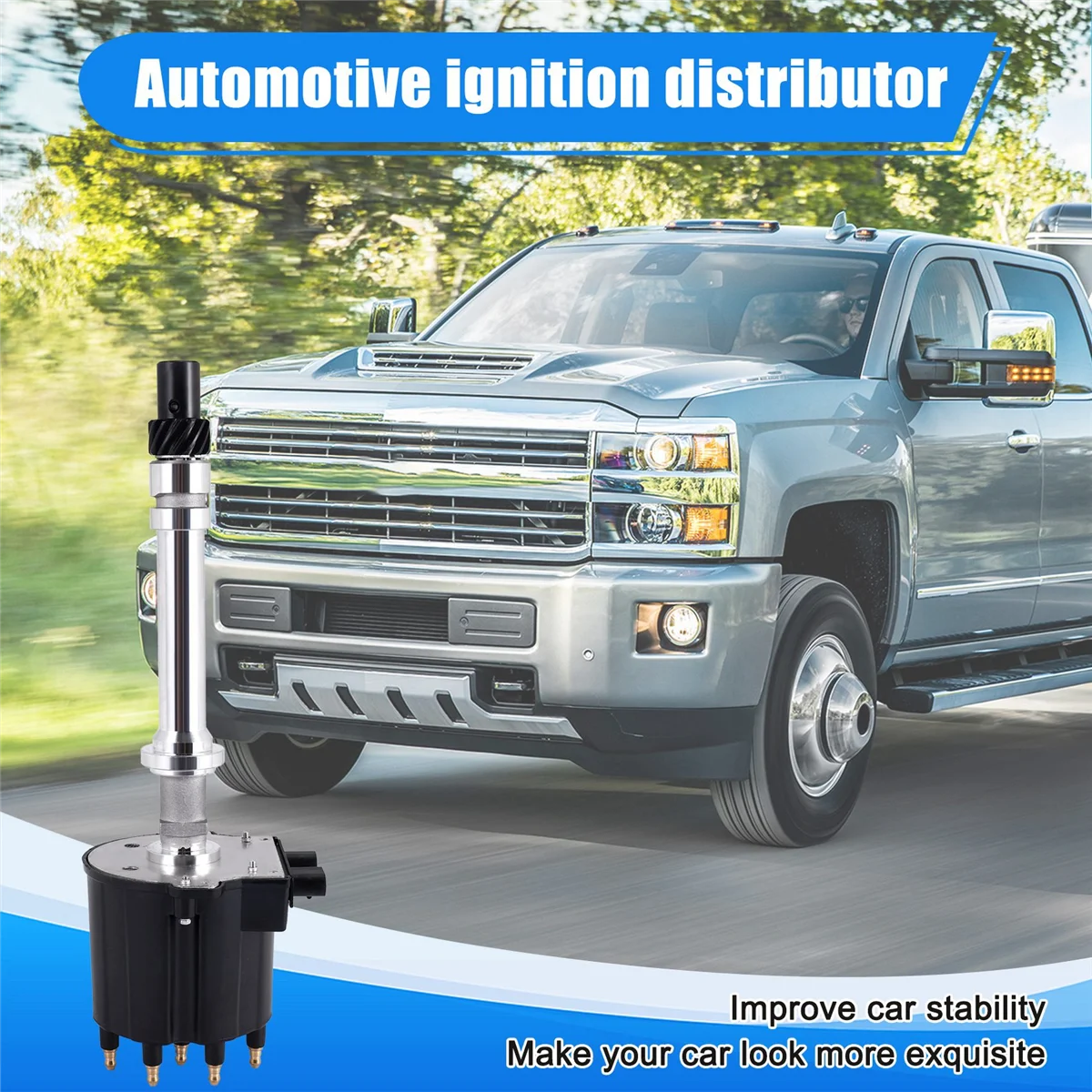 

T47C_1 Pcs Black Ignition Distributor For Chevy GMC C/K Pickup Truck