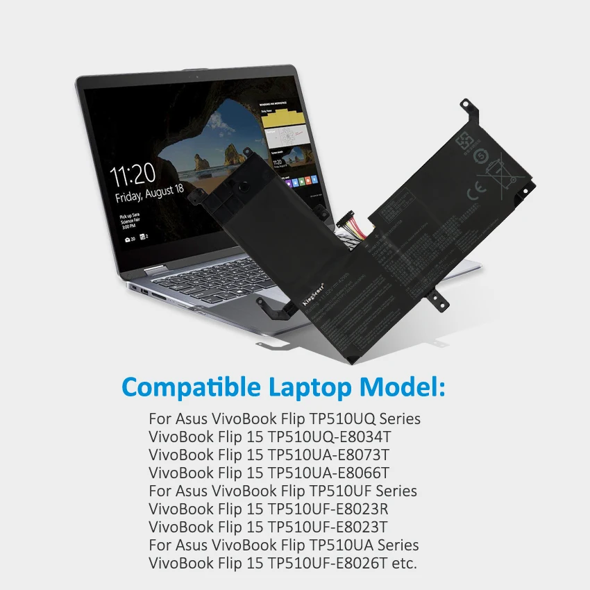 Imagem -05 - Kingsener B31n1708 Bateria do Portátil para Asus Vivobook Flip Tp510 Tp510ua Tp510uf Tp510uq Tp510ua1a Tp510uf-1a Série Tp510uq