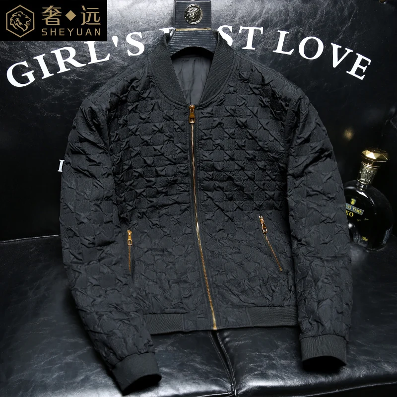 

Мужская приталенная куртка-пилот SY Euro с воротником-бомбером, верхняя одежда, весна 2026, модная жатая куртка-флайер, дышащая