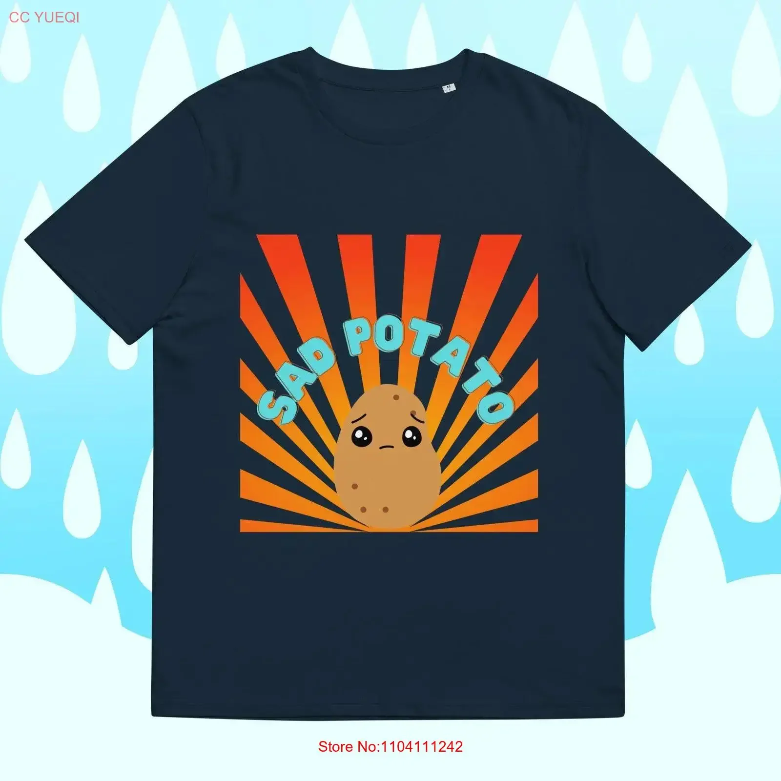 

Sad Potatoe T Shirt Cute Funny organic cotton vintage Washed homme fashion graphic Stylish Versatile Stretched Slightly
