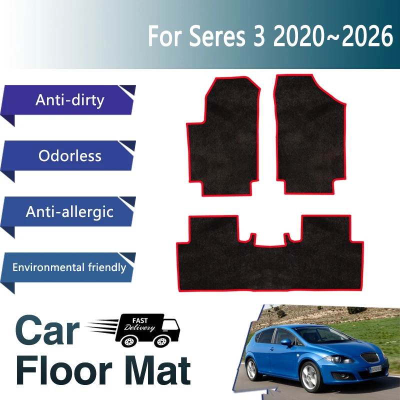 

Car Mats Floor Fit For Seres 3 DFSK Glory E3 500 EV 2020~2026 Anti-dirty Pads Floor Carpet Foot Covers Auto Interior Accessories