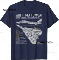 F-14 Tomcat F14 Aircraft Airplane Blueprint Schematic Men T-Shirt Short Sleeve Casual 100% Cotton O-Neck Summer Shirt