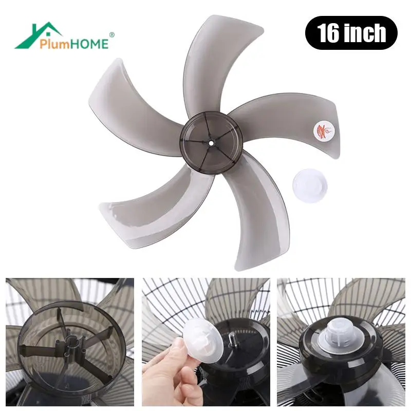 

14/16Inch Universal Plastic Silence Fan Blade 5leaves Nut Cover for14/16Inch Household Standing Pedestal Fan Table Fan Accessori